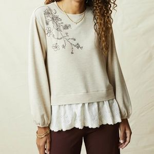 NWT Matilda Jane Women's Spring Bouquet Floral Eyelet Sweatshirt